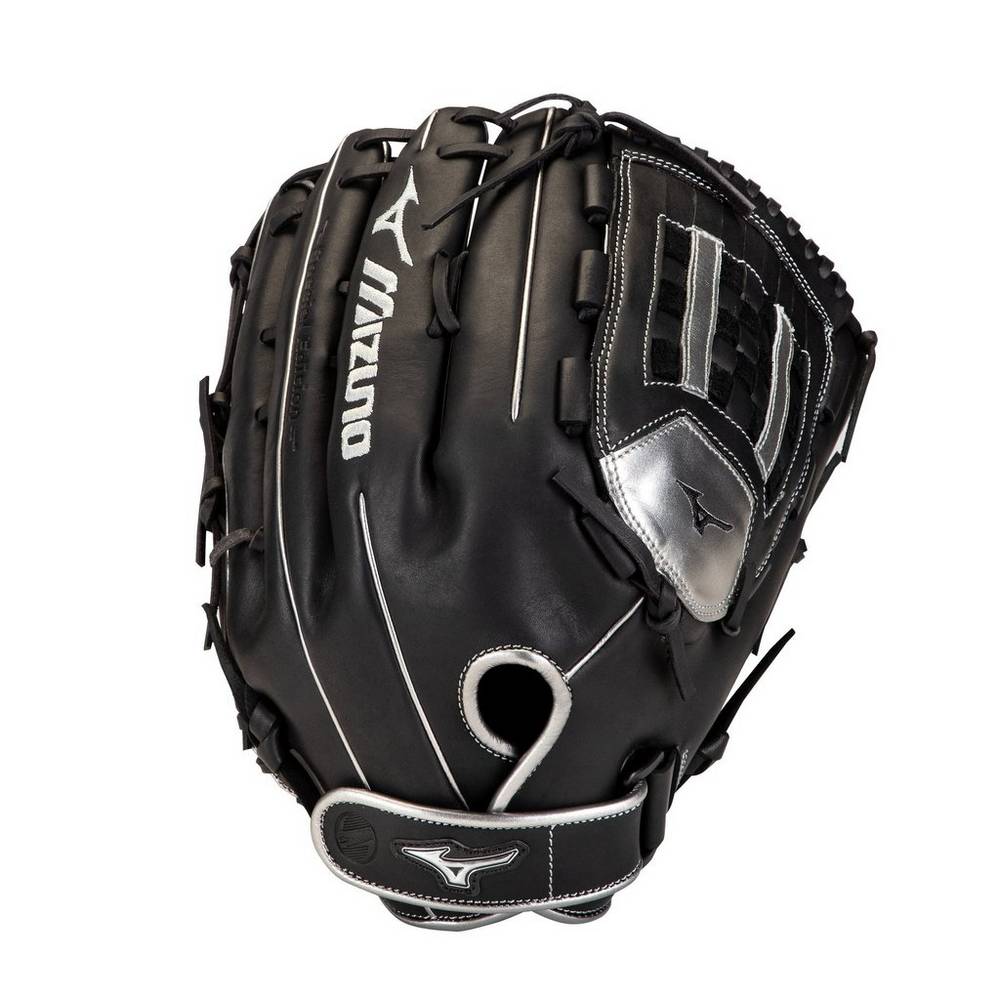 Guantes Mizuno MVP Prime SE Slowpitch 14" Hombre Negras/Plateadas Ofertas XZVU-02916